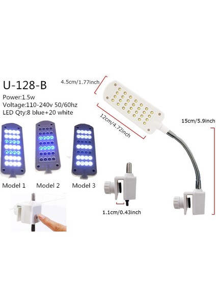 U-128B Beyaz Stil Finether LED Akvaryum Işık Aydınlatma Bitkileri Işık Büyümek Süper Ince 24 Parlak Balık Tankı Akvaryum Kapalı Su Bahçe Houseplant (Yurt Dışından) fiyatları