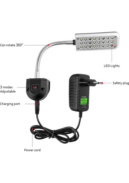 Gösterildiği Gibi Ledmomo LED Akvaryum Işığı 24 LED Klipsli Hafif Esnek Balık Tankı Lambası (Fiş) (Yurt Dışından)
