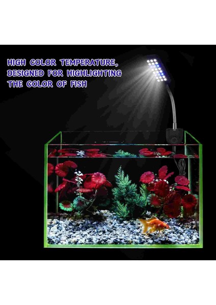 Gösterildiği Gibi Ledmomo LED Akvaryum Işığı 24 LED Klipsli Hafif Esnek Balık Tankı Lambası (Fiş) (Yurt Dışından)