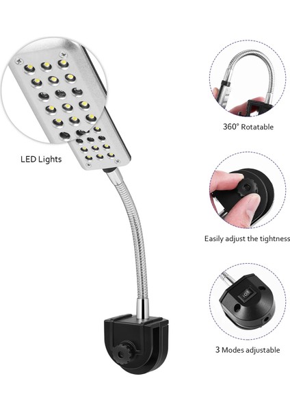Gösterildiği Gibi Ledmomo LED Akvaryum Işığı 24 LED Klipsli Hafif Esnek Balık Tankı Lambası (Fiş) (Yurt Dışından)