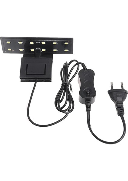 Siyah Stil 12 LED Akvaryum Balık Tankı Kelepçe Klip Su Tesisi Beyaz Renk Aydınlatma Ab Q84D Büyümek (Yurt Dışından)