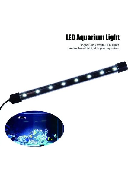 Resim1 Stili Olarak Ab Tak Akvaryum Işığı Balık Tankı Su Geçirmez LED Işık ve Mavi Dalış Lambası Çubuğu 17CM Su Beyaz Floresan Dalgıç (Yurt Dışından)