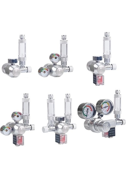 R101 Stili W218 DC12V Zrdr DC12V Akvaryum Co2 Regülatörü, Çek Valfli Kabarcık Sayacı Manyetik Solenoid Valf 360 ° Ince Ayar Valfi Karbondioksit (Yurt Dışından)