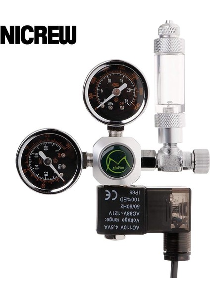 Kabarcık Ölçer Stili Hiçbiri Nıcrew Balık Tankı Co2 Regülatörü Manyetik Solenoid Çek Valf Co2 Kontrol Basıncı Düşürücü Akvaryum Kabarcık Sayacı Aksesuarları (Yurt Dışından) fırsatları