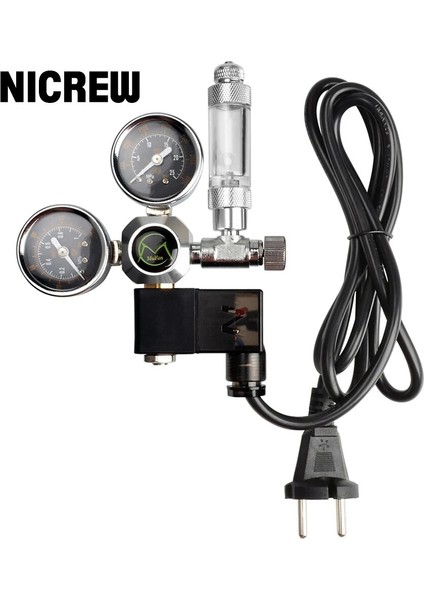 Solenoid Valf Stili W21.8 Au Fiş Nıcrew Akvaryum Co2 Regülatörü Manyetik Solenoid Kiti Çek Valf Balık Tankı Aksesuarları Co2 Kontrol Sistemi Reaktör Jeneratör Seti (Yurt Dışından) fırsatları
