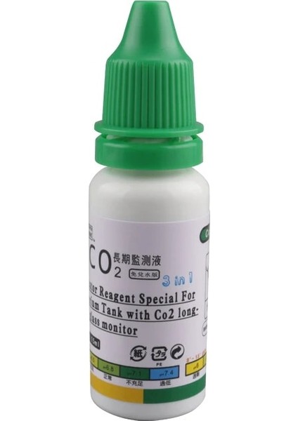Resim Stili Olarak 15ML Akvaryum Co2 Gösterge Çözümü 15ML Balık Tankı Uzun Vadeli Monitör Co2 Testi Ph Sıvı Su Bitkileri Için (Damla Denetleyicisi ile Kullanılır) (Yurt Dışından)