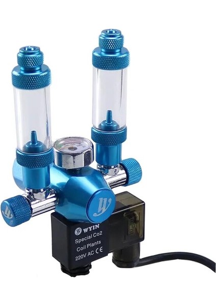 Abd Tarzı Solenoid Valf Mavi Kontrol Manyetiksolenoidvalveli Akvaryum Co2 Regülatörü Karbon Dioksit Basınç Düşürme Valfi (Yurt Dışından)