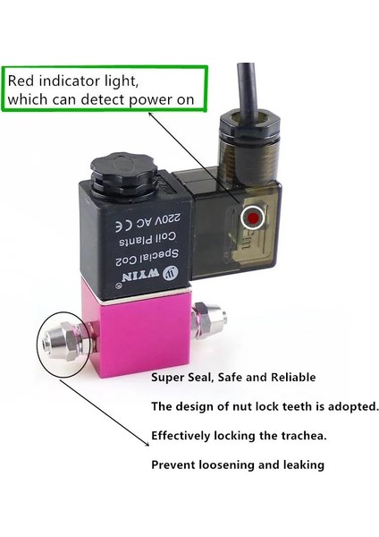 Abd Tarzı Solenoid Valf Mavi Kontrol Manyetiksolenoidvalveli Akvaryum Co2 Regülatörü Karbon Dioksit Basınç Düşürme Valfi (Yurt Dışından)