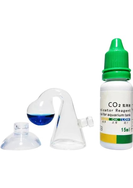 Top Tarzı Akvaryum Co2 Göstergesi Dıy Balık Tankı Cam Sıvı Test Cihazı Monitör Bitkiler Çim Co2 Sistemi Konsantrasyon Damla Denetleyicisi Kiti 15ML (Yurt Dışından)