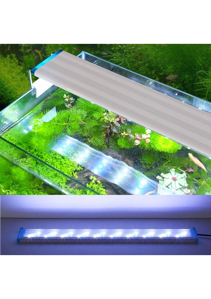 38 Ab Fiş Stili Süper Ince Led'ler Akvaryum Aydınlatması Mavi Beyaz Balık Tankı Işık Genişletilebilir Su Geçirmez Klip Bitki Büyüme Lambası Useu Fişi (Yurt Dışından)