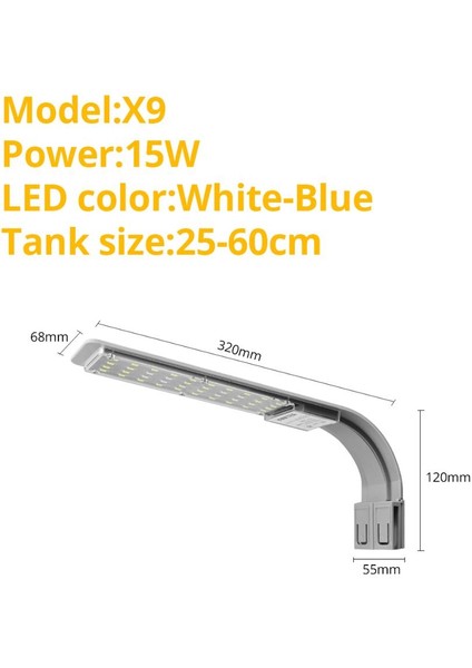 X9-Mavi-Beyaz Stili LED Balık Tankı Su Manzarası Işıkları Klipsli Akvaryum Lambası Su Bitkisi Su Yosunu Su Çimi LED Büyümek Işık Su Geçirmez (Yurt Dışından) fiyatları