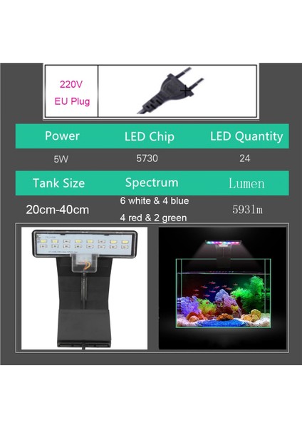 M180-B Ab Fiş Stili 3 Mod 5W 10W Akvaryum Balıkları Tankı Için LED Aqua Balık Işık Kelepçe Klip Işık Beyaz Mavi Kırmızı Yeşil Renkli Aydınlatma (Yurt Dışından) fiyatları