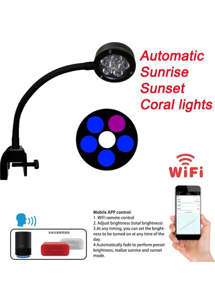 Program Denetleyici Stili Akvaryum LED Işık 18W Deniz Suyu Işıkları Wifi Programı Deniz Mercan Resifi Balık Nano Tank Sunrise Sunset Için Tuzlu Su Aydınlatma (Yurt Dışından) fiyatları