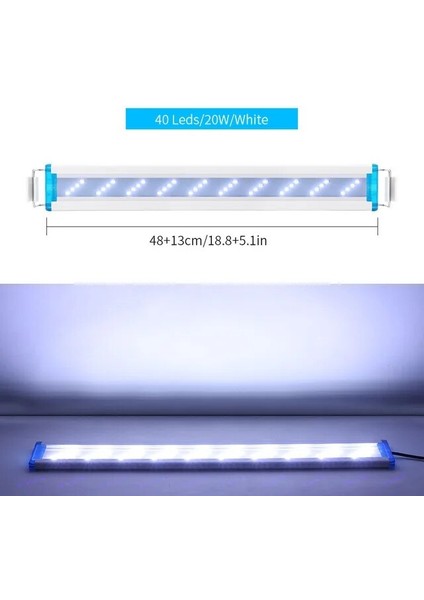48 cm Beyaz Işık Stili Akvaryum Peyzaj Lambası Ultra Ince Akvaryum LED Lamba Akvaryum Lambası Saf Beyaz Işık Aydınlatma Lambası Braket Lambası (Yurt Dışından) fiyatları