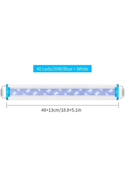 Gümüş Tarzı Akvaryum LED Işık Süper Ince Balık Tankı Su Bitkisi Aydınlatma Büyümek Su Geçirmez Parlak Klip Lamba Balık Tankı Için Mavi LED cm (Yurt Dışından) fiyatları