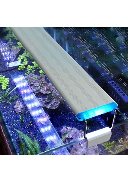 Beyaz 40 Tarzı Akvaryum LED Işık Süper Ince Balık Tankı Su Bitkileri Aydınlatma Büyümek Su Geçirmez Parlak Klip Lamba Bitkiler Için Mavi LED cm 220V (Yurt Dışından)