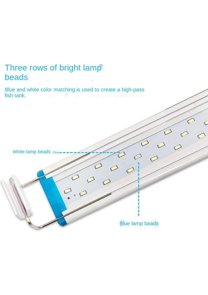 Beyaz 40 Tarzı Akvaryum LED Işık Süper Ince Balık Tankı Su Bitkileri Aydınlatma Büyümek Su Geçirmez Parlak Klip Lamba Bitkiler Için Mavi LED cm 220V (Yurt Dışından)