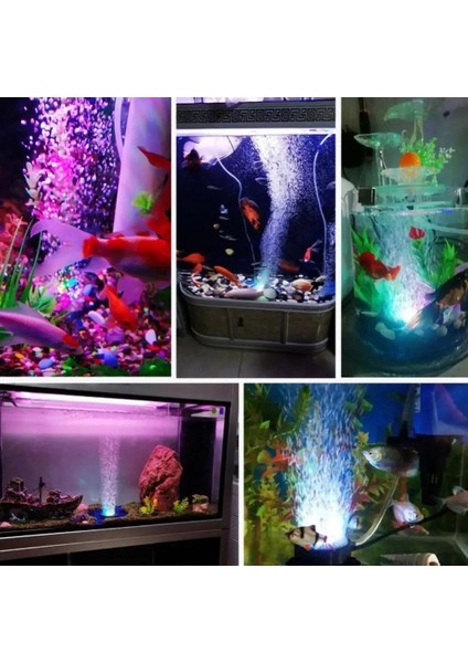 C Stili 40% Sıcak Satış!!! Sualtı Renkli Rgb Oksijen Kabarcık Yuvarlak Işık Akvaryum Balık Tankı Dekor Lambası (Yurt Dışından) fırsatları