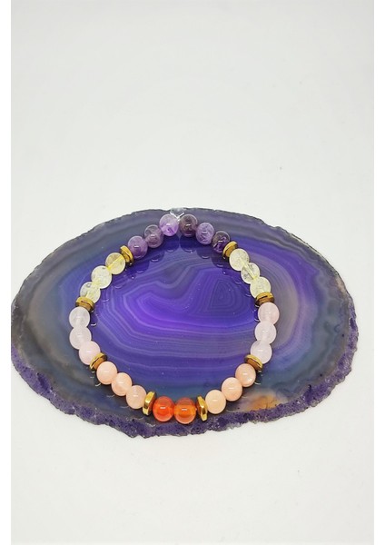 6 mm Koç Burcu Doğaltaş Bileklik ( Sitrin, Güneş Taşı, Ametist, Pembe Kuvars, Akik ) fiyatları