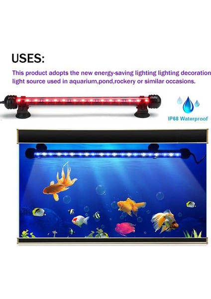 Ab Fiş Tarzı 38CM Renkli Bluetooth App LED Akvaryum Balık Tankı Işık Rgb Renk Değişen Sualtı Işık Dalgıç Kristal Cam Işıklar (Yurt Dışından) fırsatları