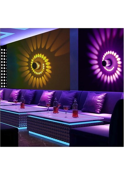 Gümüş Tarzı Rgb Spiral Delik LED Duvar Işık Efekti Duvar Lambası Uzaktan Kumanda ile Parti Bar Lobisi Için Renkli Wandlamp Ktv Ev Dekorasyonu (Yurt Dışından)