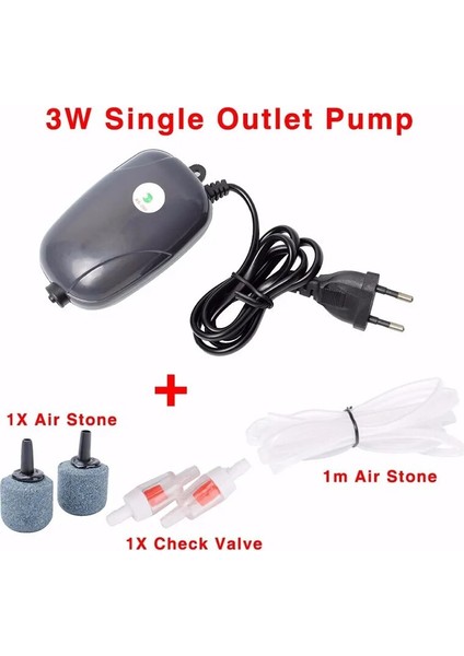 3W Tarzı 220V Mini Kompresör Akvaryum Filtresi Balık Tankı Su Aksesuarları Tek Çift Çıkışlı Oksijen Hava Pompası (Yurt Dışından) fiyatları