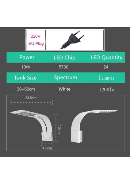 X5 W-W Eu-Fiş Stili Çift Lambalı Tatlı Su Bitkileri Üzerinde Süper Ince Akvaryum LED Aydınlatma Klipsi Nano Balık Tankları Için Işık Büyümek LED Akvaryum (Yurt Dışından)