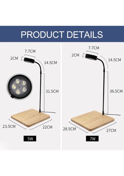5W Tarzı USB Powered Süper Beyaz Balık Tankı LED Spot Ev Minyatür Peyzaj Bitki Sucul LED Işık Akvaryum Işığı Ahşap Tahta ile (Yurt Dışından) fiyatları