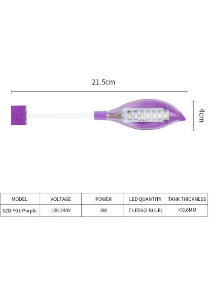 Y01-PRUPLE Tarzı Ince LED Akvaryum Işıkları Akvaryum Lambası Manyetik Sabitleme Parlak Klip USB 360 Derece Dönebilen 3W Bitki Balık Tankı Aydınlatma Için Büyümek (Yurt Dışından) fiyatları