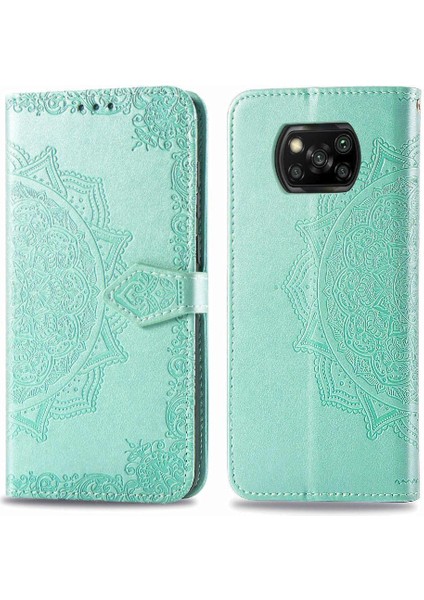 Xiaomi Poco X3 Nfc Darbeye Deri Kılıf Zarif Desen (Yurt Dışından)