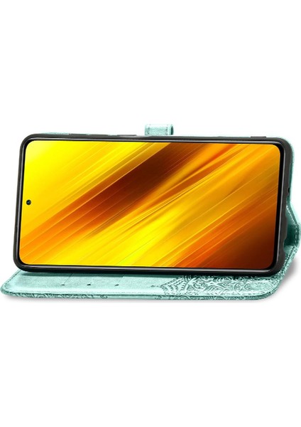 Xiaomi Poco X3 Nfc Darbeye Deri Kılıf Zarif Desen (Yurt Dışından)