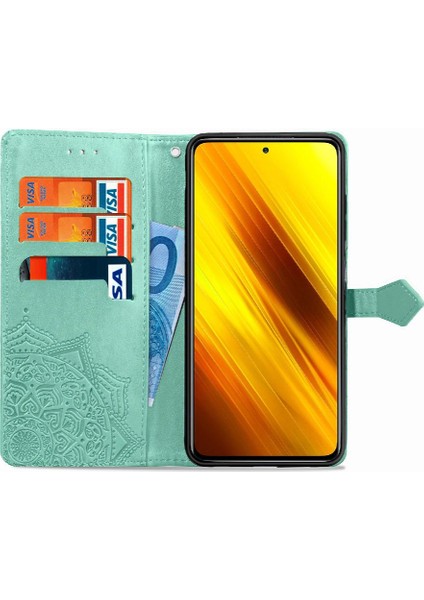 Xiaomi Poco X3 Nfc Darbeye Deri Kılıf Zarif Desen (Yurt Dışından)