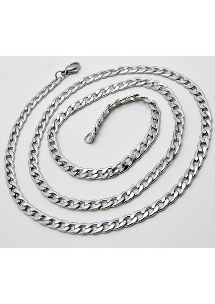 Gemici Erkek Çelik Zincir Kolye Ince 4mm eck06