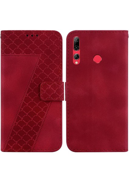 Huawei P Akıllı Z Kart Yuvası Fonksiyonu Flip Folio Kapak Kabartmalı Pu (Yurt Dışından)