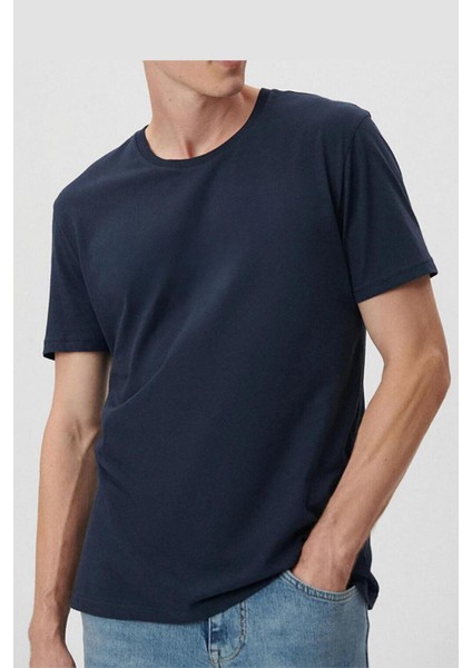 Erkek Çok Renkli T- Shirt Regular Fit Rahat Kesim Bisiklet Yaka 4'lü Basic Tişört Paketi