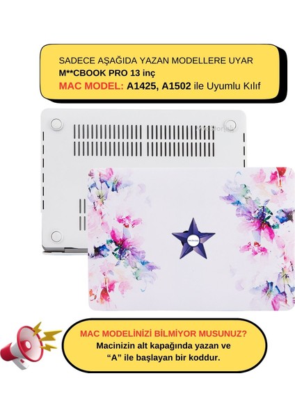 Macbook Pro Kılıf 13 inç Flower02 (Eski HDMI'lı Model 2012-2015) A1425 A1502 ile Uyumlu