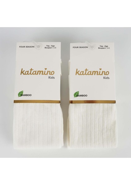 Katamino Beyza Kız Bambu Külotlu 1-5 Yaş K30205 Krem