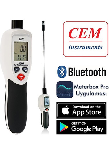 DT-1880 Kızgın Tel Hava Hızı Ölçer Anemometre (Kayıt Özellikli)