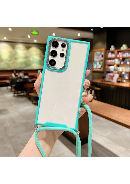 Samsung Galaxy S23 Ultra, Elektrokaplatma Lens Çerçevesi Tpu+Akrilik Anti Anti Anti Anti Tele Kapağı Yeşil (Yurt Dışından)