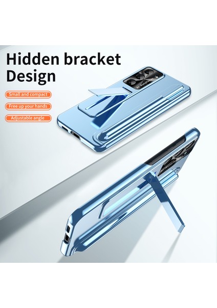 Samsung Galaxy S23 Için+ Anti-Drop Pc Back Cover Kickstand Pen Yuvası Tasarımı Telefon Koruyucu Kılıfı (Yurt Dışından)