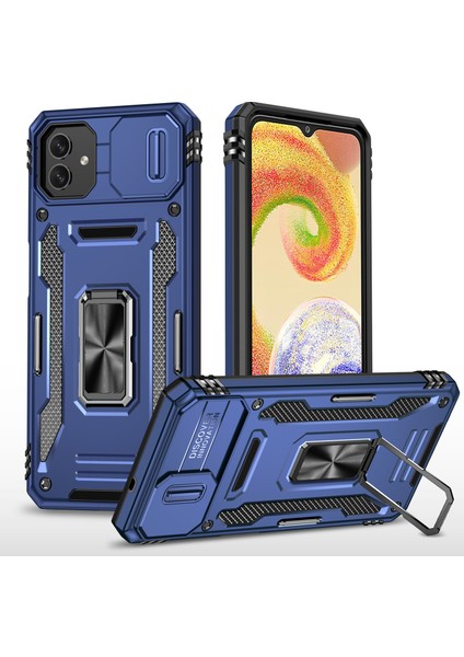 Samsung Galaxy A04 4g (164.4 x 76.3 x 9.1 MM)/M13 5g, Zırh Serisi Pc+Tpu Kapak Kickstand-Navy Blue Için Şok Geçirmez Telefon Kasası (Yurt Dışından)