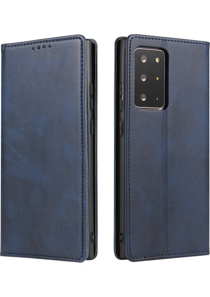 Samsung Galaxy NOTE20 ULTRA/NOTE20 Ultra 5g Telefon Kılıfı Pu Deri Iş Cüzdan Stand Telefon Kapak-Blue (Yurt Dışından)