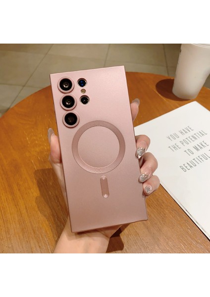 Samsung Galaxy S22 Ultra 5g Tpu Telefon Kılıfı Için Magsafe Kalu Telefon Kapak Pembe (Yurt Dışından)