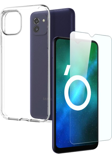 Samsung Galaxy A03 Için Northjo (166.5 x 75.98 x 9.14MM) Telefon Kılıfı 2-1 Arada Yumuşak Tpu Şok Geçirmez Koruyucu Kapak+Berrak Temperlenmiş Cam Ekran Koruyucu-Şeffaf (Yurt Dışından)