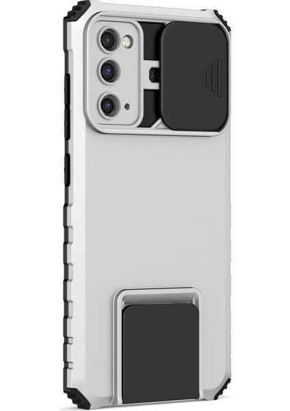 Samsung Galaxy S20 Fe 4g/fe 5g/lite/fe 2022 Slayt Kamera Kapağı Arka Kapak Kickstand Pc+Tpu Telefon Kılıfı-Beyaz (Yurt Dışından) fiyatları
