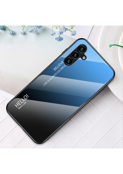 Samsung Galaxy A24 Için 4g Gradyan Renk Geri Slim Kılıf Pc+Tpu+Temperli Cam Telefon Kapak Sınıflandırıcı Mavi Siyah (Yurt Dışından) fiyatları