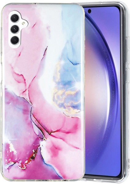 Samsung Galaxy A54 5g Mermer Desen Telefon Tpu Kasası Kaplama Imd Imd Telefon Kapak Pembe/mavi (Yurt Dışından)