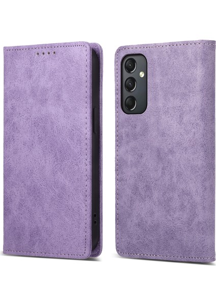 Samsung Galaxy A24 Için Df-05 4g Rfıd Engelleme Telefon Kılıfı Pu Deri+Tpu Stand Cüzdan Kapak-Morası (Yurt Dışından)
