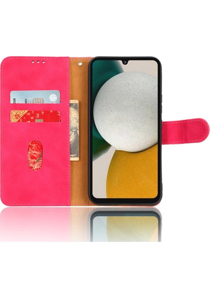 Samsung Galaxy A34 Için 5g Şok Geçirmez Telefon Kasası Cilt Dokunuşu Hissi Cep Telefonu Kapağı Stant Cüzdanı Bilek Kayış Rose (Yurt Dışından)