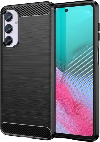 Samsung Galaxy M54 5G/F54 5g Karbon Fiber Doku Için Fırçalanmış Kabuk Telefon Telefon Kasası Tpu Cover-Black (Yurt Dışından)